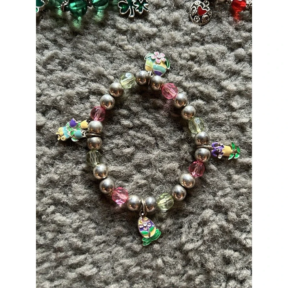 Vintage Charm Bead Bracelets Holidays Valentines, St Paddy’s & Easter